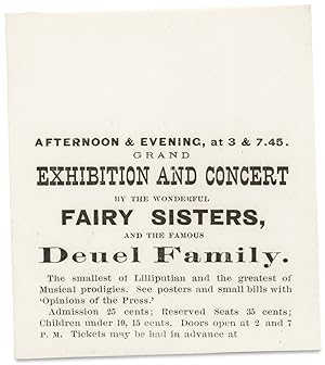 [The Fairy Sisters. Midget Performers Cassie and Victoria Foster, ca. 1872-1873 Promotional Ephem...
