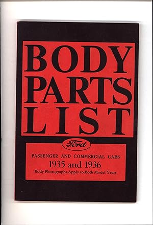 Ford Body Parts List / Passenger and Commercial Cars 1935 and 1936