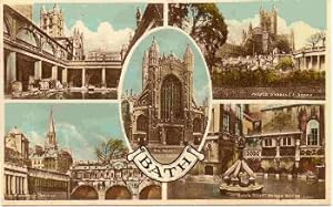 Bath Somerset Postcard Vintage Multiview