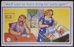 Comic Humour Postcard Doing The Pools Again!