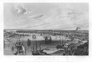 VIEW OF NEW ORLEANS FROM THE LOWER COTTON PRESS,1852 Historical Steel Engraving ,Americana Antiqu...