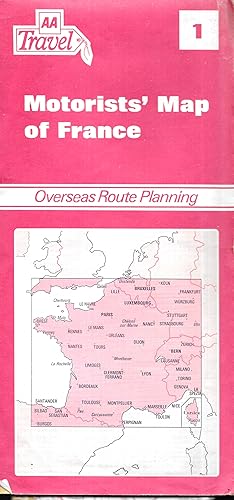 AA Travel Motorists' Map of France Overseas Route Planning