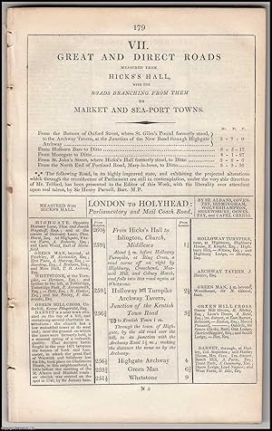 Hicks's Hall : Great and Direct Roads measured from Hicks's Hall, with the Roads Branching from t...