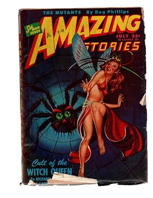 AMAZING STORIES, JULY 1946. Cult of the Witch Queen by Richard S. Shaver. Cover Art by Walter Par...