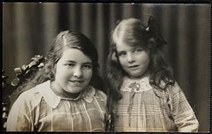 Portrait Two Young Girls Real Photo Publisher K Ltd