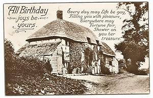 Greetings Birthday Card Vintage Real Photo