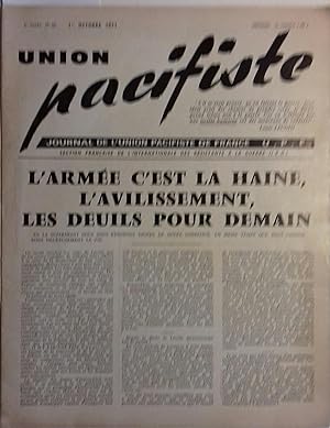 Union pacifiste N° 60. Journal de l'Union pacifiste de France U.P.F. Section française de l'Inter...