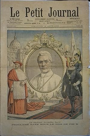 Le Petit journal - Supplément illustré N° 665 : Le cardinal Giuseppe Sarto proclamé pape sous le ...
