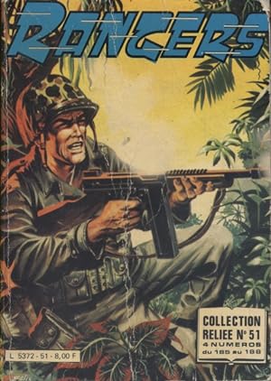 Rangers. Collection reliée N° 51. 4 numéros du 185 au 188. Mensuel de bandes dessinées de guerre.