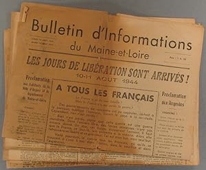 Bulletin d'informations du Maine-et-Loire. 3 numéros de la première semaine de parution du périod...