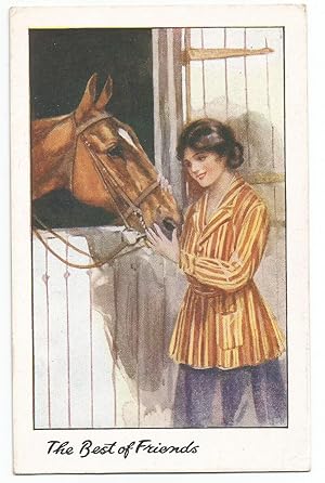 Horse Postcard Best Of Friends Publisher Photochrom Celeste Series