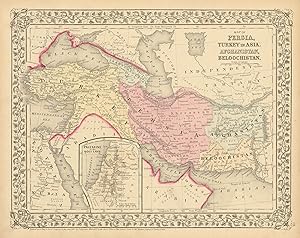Map of Persia, Turkey in Asia, Afghanistan, Beloochistan
