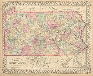 County map of the State of Pennsylvania