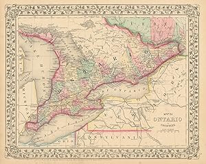 Map of Ontario in Counties