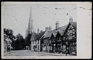 Solihull Postcard High Street & Church Vintage View Elcox Shop
