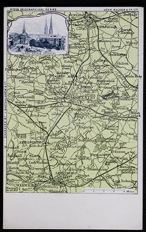 Map Coventry Vintage Postcard No.208 Geographical Series