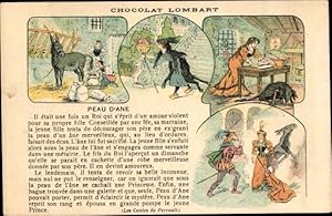 Ansichtskarte / Postkarte Chocolat Lombart, Peau d'Ane, Reklame, Märchen, Charles Perrault