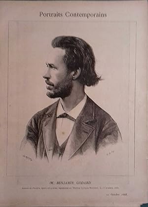 Portrait du compositeur Benjamin Godard. Portraits contemporains. 21 octobre 1888.