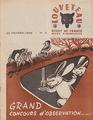 Louveteau 1958 N° 4. Revue bimensuelle des Scouts de France. 20 février 1958.