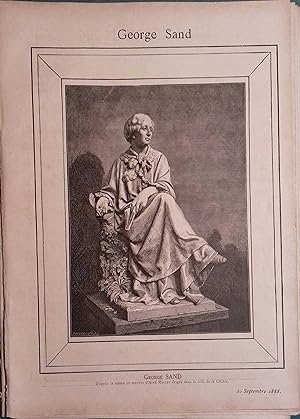 Georges Sand d'après la statue en marbre d'Aimé Millet érigée en la ville de La Châtre. 30 septem...