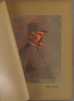 Général Pétain. Gravure colorisée extraite de l'histoire illustrée de la guerre du droit, d'Emile...