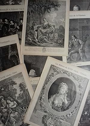 25 reproductions de peintures du XVIIIe siècle publiées dans le supplément des Annales. Coypel, G...