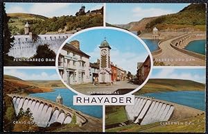 Rhayader Postcard Pen-Y-Garreg Dam Craigg Goch Claerwen Dam