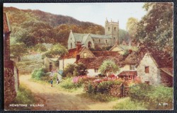 Kewstoke Village Art Colour Postcard Watercolour By Brian Gerald