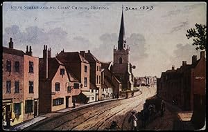 Reading Berkshire Antique Postcard Vintage 1904 Horne Street St. Giles Church