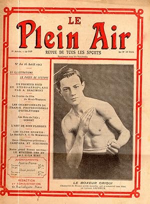 Le Plein Air, revue de tous les sports. n° 149 - 16 août 1912 - 3e année