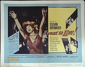 I Want to Live! Lobby Title Card 1958 Susan Hayward, Simon Oakland