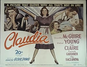 Claudia Lobby Title Card 1943 Dorothy McGuire, Robert Young