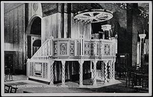 Westminster Cathedral Pulpit London Silveresque Series Postcard