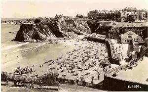 Newquay Cornwall Postcard Real Photo Towan Beach Published By Valentine's