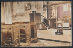East Budleigh Church Postcard Sir Walter Raleigh's Pew1930
