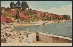 Paignton Goodrington Postcard Vintage View Of Bathing Beach