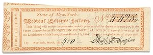 State of New-York Medical Science Lottery. [1815 New York lottery ticket]