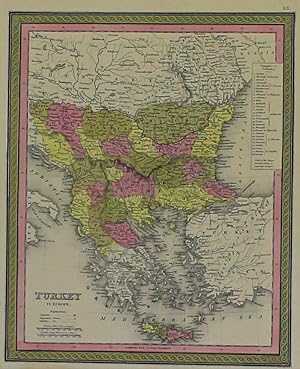 TURKEY IN EUROPE [Original Hand-colored Lithographed Map]