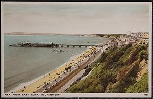 Bournemouth Postcard Vintage View Pier From East Cliff
