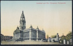 Porstmouth Postcard Vintage View War Memorial Guildhall