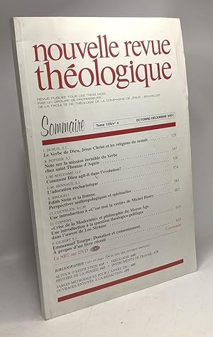 Nouvelle revue théologique TOME 123/ n°4 octobre - décembre 2001 -