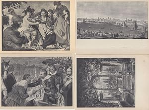 Velasquez Zaragoza Los Borrachos 4x Old Painting Postcard s