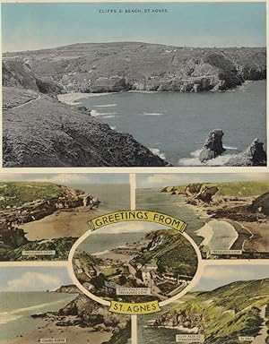 Greetings From St Agnes Cornwall Valentines 1960s Postcard