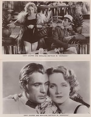 Marlene Dietrich Gary Cooper in Morocco Film 2x Picturegoer Postcard
