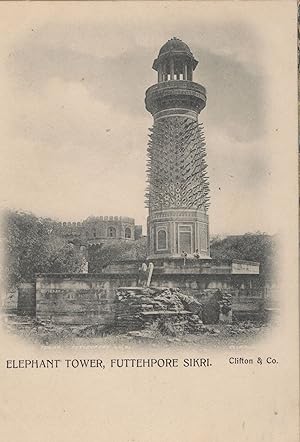 The Elephant Tower Futtehpore Sikri India Old Postcard