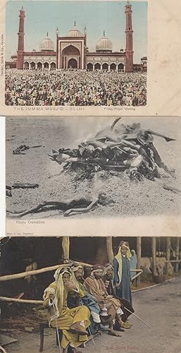 Arab Horse Dealers Indian Hindu Cremation Jumma Musjid 3x Postcard s