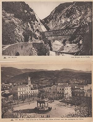 Blida Algeria Bridge Orient Hotel 2x Antique Postcard s