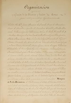 MANUSCRITO SÉCULO XIX - ORGANIZACION GENERAL Y ESPLICACION DE LOS BLASONES Y ESCUDOS DE ARMAS QUE...
