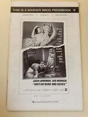 Days of Wine and Roses Pressbook 1963 Jack Lemmon, Lee Remick