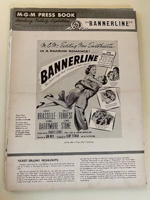 Bannerline Pressbook 1951 Keefe Brasselle, Sally Forrest, Lionel Barrymore, Lewis Stone, and Spri...
